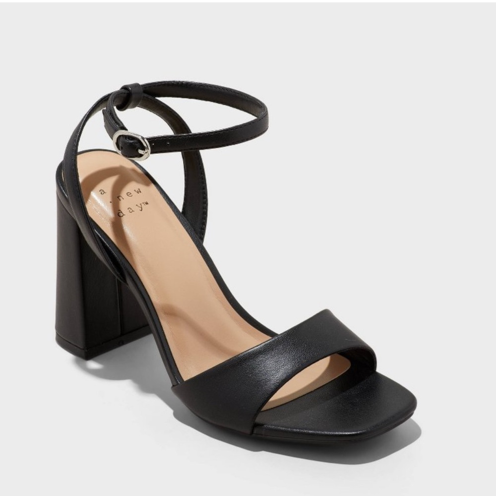 A New Day Black Heels - HALEY ANKLE STRAP